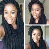 Micro tresse perruque afro-américaine Perruques tressées pour femmes 14 "Perruques synthétiques longues cheveux droites tresses de dentelle de lacet de lacet de perruque de lacets tresses de lacets