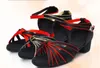 24-40 Romeinse sandalen 2017 Indoor Dancing Latin Girls Glitter Single Salsa Tango Dance Party Black Red Gold Low Heels Women Children Shoes