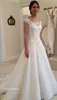 2019 Modest New Lace Appliques Wedding Dress Arabic A-line Long See Through Button Back Bridal Gown Plus Size Custom Made Vestidos De noiva