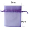 hete verkoop 7x9cm premium organza bruiloft gunst gift bags sieraden zakjes bundel zakken pure garen zak 100 stuks veel snoep zakken