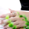 Fashion Hot Sale Classic Cross Rose Gold color Crystal Jewelry Adjustable Rings For Women Girls Party Valentine's Bague Bijoux Gifts