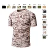 Tactique tactique tactique camouflage sec rapide T-shirt Woodland Hunting Shooting Shirt Battle Robe Uniforme BDU Army Cight Clothing NO05-107