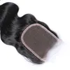 Tressen Großhandel brasilianisches Haar 3 Stück Körperwelle mit 1 Stück Verschluss menschliches reines Haar Bundles Webart Echthaarverlängerungen mit 4x4 Spitzenverschluss