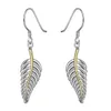 women's 925 silver Dangle Chandelier earring gift feather sterling silver plate earrings GSSE038242W