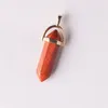 Calmante Stone Red Jasper Necklace Placcato oro Bail Healing Crystal Strong Protection Radice di pietra preziosa Chakra Collana per emotivo spirituale