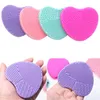 Heart Shape Brush Cleaning Tool Makeup RemoverBruhses Clean Mixed Colors Silica Glove Scrubber Board Cosmetic Cleaner Tools DHL