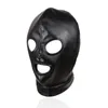 Soft PU Leather Mask Hood escravo escravo em jogos para adultos para casais Fetish Sex Flerting Toys for Women and MEM1333522