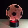 ナイトライトサークルスポーツサッカーサッカーサッカー3D光学イリュージャーランプ7色変更タッチボタンと15のキーリモコンLEDテーブルデスク