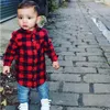 high quality cool tshirt 17Y Kids Boys Girls Long Sleeve T Shirt Plaids Checks Tops Blouse children cotton trendy Casual Clothes 3172813