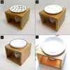 new design bamboo ceramic oil burner high quality candle aromatherapy oil lamp gifts and crafts home decorations aroma furnace