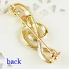 Quality Designer Musical Note Brooch Scarf Pins Shiny Crystal Rhinestone Brooches for Women Wedding Party Bride Bouquet Jewelry Gift
