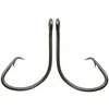 100pcs 7381 High Carbon Steel fishhooks Black Offset Sport Circle Bait Fishing Hook bass barbed hooks