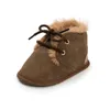 7 kleuren Nieuwe Winter Luipaard Schoenen Pasgeboren Baby Meisjes Kinderen Eerste Walkes Hard Sole Pels Baby Houd Warme Pluche Schoenen Veterschoenen Z11