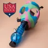 ABD'de Stok! Işıklı Gaz Maskesi Su Boruları İzoleli Akrilik Nargile Borusu Bong Filtresi Sigara İçme Borusu Tütün su borusu Respiratör SA0029