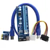 Envío gratuito 10 piezas 1 M PCIe Riser Card PCI-E 1x a 16x Extender + Cable de datos USB 3.0 / SATA a Cable de alimentación Molex de 4 pines para Bitcoin LTC Miner