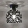 Loft Vintage Stijl Smeedijzer Hoge Kwaliteit K9 Crystal Plafondlamp AC85-265V voor Corridor Lamp Balkon Keuken LED-lamp