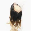 Extensões de cabelo de três tons com faixa de renda 360 fechamento frontal 1B 4 27 mel loiro ombre onda corporal cabelo humano tecer com 3604362254