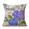 Vintage Home Decor Butterfly Almofada Słonecznik Pirs Cushion Cover Nordic Purple Hortensja Rzuć poduszkę Case 45cm Cojines