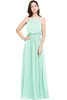 Partihandel Pris Burgund Chiffon En linje brudtärna klänning Juvel Neck Off The Shoulder Long Bridesmaid Gowns Wedding Party Dresses Robe