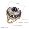 Luxury Big Natural Stone Ring Vintage Crystal Antique Rings For Women Gold Color Party Christmas Gift Turkish Jewelry
