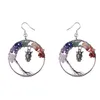 Woman dangle Earrings Exaggerated Style 925 Sterling Silver Jewelry Natural Stone Amethyst Cartoon Classic Life Tree Earring