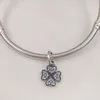 Authentique 925 perles en argent sterling étincelant trèfle porte-bonheur pendentif breloques s'adapte au style européen Pandora bijoux bracelets collier 791