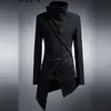 Trench da uomo all'ingrosso Coreano Harajuku Gotico Irregolare Punk Cappotto da uomo Lungo Cappotto da uomo nero Giacca da uomo Slim Fit Giacca a vento1