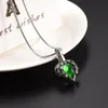 IJD8719 4 Color Water Drop Rhinestone Memorial Ashes Keepsake Urn Pendant Necklace Stainless Steel Funeral Ash Urn Necklace