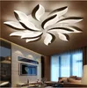 Modern Acrylic Led Ceiling Light Leaf Chandelier Lighting for Living Study Room Bedroom Lamp Dimmable with Remote Control