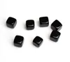 7 pièces d'obsidienne noire naturelle dégringolée sculptée cube cristal Reiki guérison pierres semi-précieuses avec une pochette gratuite