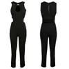 Women's Jumpsuits & Rompers Wholesale- Summer Women Sexy Jumpsuit Overalls Casual V-neck Sleeveless Party Clubwear Hollow Out Backless Bodys