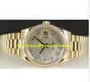 Butik361 Nya Ankomst Klockor Ny 18kt guld 36mm Mens President White Diamond 18238