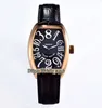 Hohe Qualität verrückte Stunden 8880 CH Black Dial Automatic Mens Watch Rose Gold Lederband Hohe Qualität Neue Sport Günstige Uhren