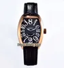 Nya Crazy Hours Color Dreams 8880 CH Black Dial Automatic Mens Watch Rose Gold Case Leather Strap High Quality Gents Watches Hello280n