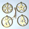 4-Pack wood christmas ornaments christmas decorations christmas decor snowflake angel tree star for Xmas tree, festive pary decoration