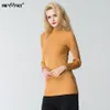 Hurtownie- Frommazz 2016 Jesień Zima Moda Kobiety Lady Sweter Wysoka Elastyczność Solidna Turleneck Slim Seksowny Dziwany Pullover FS16070