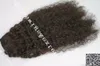 Brun moyen crépus bouclés enveloppes queue de cheval postiche longue haute cheveux humains afro-américain queue de cheval extension couleur #4 120g