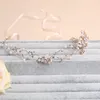 High Quality Silver Rose Gold Flexible Headband Crystal Rhinestone Floral Hairband Hand Beaded Wedding Bridal Hair Accessory 1120471