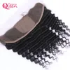 Brazilian Deep Wave Silk Base Lace Frontal Closure Virgin Human Hair With Baby Hair 13x4 Ear to Ear Lace Closure Pre-plucked Top Lace