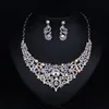 Collier de luxe en strass en cristal, ensembles de bijoux, colliers et boucles d'oreilles de mariée pour bal, spectacle, fête de mariage, EN9208096509