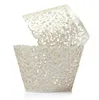 Wholesale- ShanghaiMagicBox 12 X Laser Cut Lace Wedding Cup Cake Paper Wraps Holds Cupcake Wrapper Decor 41115006