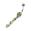 Gratis Verzending Hot Nieuwe Jeweled Belly Button Rings Chirurgisch Staal 5 Verschillende Kleuren CZ Navel Ringen HJ102