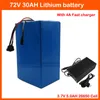 Batterie au lithium haute puissance 72V 3500W Batterie 72V 30AH EBike Batterie 72V Utiliser 3.7V 5.0AH 26650 Cell 50A BMS et chargeur 4A