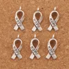 Awareness Hope Ribbon Metal Alloy Charms 150pcs / Lot 7.7x18.6mm Tibetanska Silverhängen Mode Fit Armband Halsband Örhängen L088