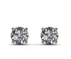 Diamond Water Solitaire Brincos F VVS2 4,00 CT Stud Round 14k Amarelo Ouro