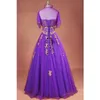 Robes de Quinceanera violettes deux pièces Sweety 16 ans robes avec veste en dentelle pure appliques perlées à lacets soirée bal occasion formelle SHJ