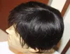 100 Vraie Natural Human Hair Short Full Wigs Génécalité Men Positre à cheveux Toupee9240444