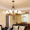 Suspension American Country Living Room lights lampes suspendues lustre en cristal Simple Fer Salle À Manger Chambre Salle D'étude