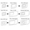 5 في 1 محولات بطاقة SIM نانو + منتظم مايكرو سيم + أدوات بطاقة SIM القياسية لآيفون 4 4S 5 5C 5S 6 6S 7 مربع التجزئة 500ps / الكثير