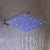 Soffione doccia a pioggia a LED quadrato cromato da 12 pollici (D003-2)